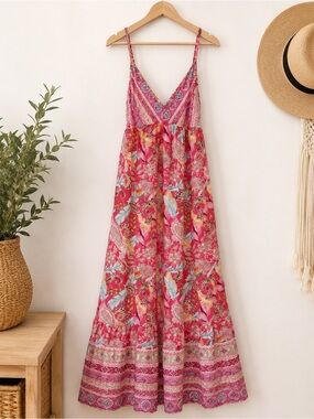 Collective Concepts Pink Floral Maxi Dress